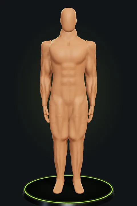 Avatar de Motriz Fit: hombre con 15 % de grasa corporal, de frente
